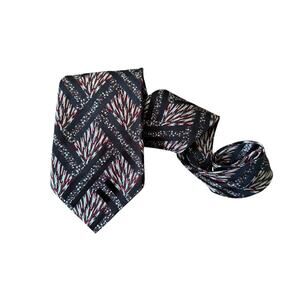Desantis Collection Silk Tie Geometric Abstract Career Office Red Black Vintage